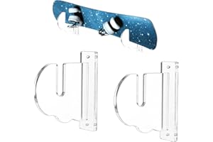 lasuroa 2pcs Skateboard Wall Mount, Skateboard Storage Wall Hanger Stand Acrylic Holder Horizontal Skateboards Rack with Screws and Expansion Tubes for Ski Board Longboard Organizer