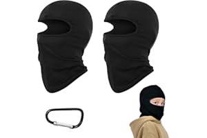 Bavooty Pasamontañas Niño,Balaclava Niños de Niñas Capucha de Tormenta Transpirable Pasamontañas Motocicleta Elasticidad a Prueba de Viento para Motocicleta Bicicleta Correr,Negro, 2 pcs