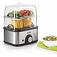 Glen 3 in 1 Electric Multi Cooker Steam Egg Boiler with Extra Layer Rack - Steam, Cook & Boil, 350W, 45 Minutes Timer, Boils up to 14 Eggs at a time, boil dry protection with lid (SA3035MCPLUS)