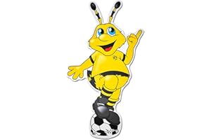 Borussia Dortmund Adhesivo decorativo para pared, diseño del BVB, EMMA, (35,8 x 66,6 cm), color negro y amarillo