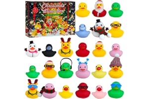 FIBETE 2025 Advent Calendar for Kids, 24PCS Blind Box Christmas Countdown Calendar Rubber Ducks Party Favors