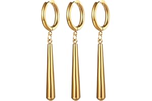 JewelryWe One Piece Ohrringe Herren Edelstahl Roronoa Zoro Creolen Huggie Ohrringe Clip On Hängende Ohrringe Anime Cosplay Schmuck für Lorenor Zorro Fans Anime-Liebhaber