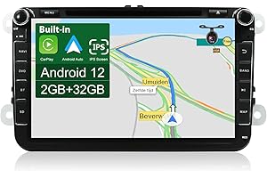 JOYX NAVI JOYX Android 10 Autoradio Car Stereo para Volkswagen VW Seat Skoda Polo Passat TIGUAN Golf Fabia Navegacion |2G+32G | Gratis Cámara Canbus Micrófono | GPS 2 DIN |Soporte Dab 4G WiFi BT-5.0 |8 Pulgada