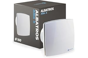 ALBATROS SYSTEMS Albatros Rohrventilator 100mm - Alba X Ventilator - Extra Leise und Leistungsstark - Innovativer Bad-Lüfter - Schafft ein angenehmes Wohlfühlklima