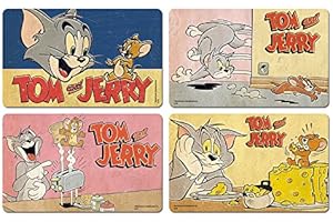 Logoshirt Ensemble de Planches à Petit-déjeuner Tom et Jerry - Ensemble de 4 Planches à découper Tom & Jerry - Design Original sous Licence