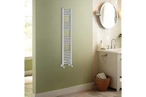 Warmehaus Radiatore scaldasalviette da bagno dritto, stile contemporaneo, 1400 x 300 mm, cromato
