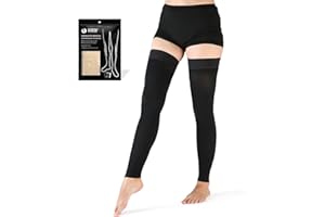 VARCOH Calze Compressione Graduata Donna, Calze Compressione Graduata Uomo, Calze a Compressione Senza Piede 20-30 mmHg per TVP, Gravidanza, Vene Varicose