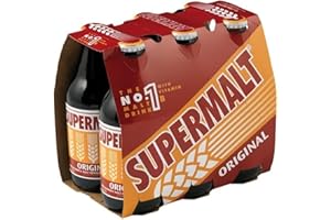 BAZACHI Supermalt Original Non-Alcoholic Vegan Malt Drink with B Vitamins 4 x 330ml (6 Pack Bottles)