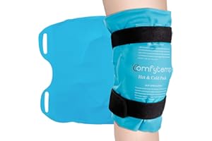 Comfytemp 27x35cm Knee Ice Pack Wrap, Reusable Gel Cold Pack for Knee Pain Relief, Hot & Cold Compress Therapy for Leg Injuries, Knee Replacement Surgery, Arthritis, Bruises & Sprains