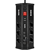 S-link PRZ03 PrizHive 3 Metre 630 Joule 3x1.5mm 2xUSB 2xType C 2.4A/5V 250V 16A/3860W 6 lı Akım ve &Ccedil;ocuk Korumalı Priz, 16A s