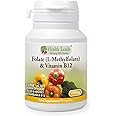 Folate 500mcg & Vitamin B12 500mcg x 90 caps (No Magnesium Stearate)
