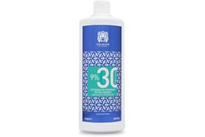 VALQUER LABORATORIOS VALQUER Agua Oxigenada Premium en Crema 30 Volúmenes 9% | Oxidante Perfumado para Coloración Permanente y Decoloración Capilar con Aceite de Argán | Uso Profesional | 1L