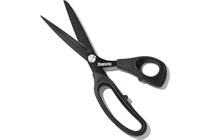 Damita Stoffschere, Schneiderschere mit robuste Schere, schwarze Titanbeschichtung, hochwertige geschmiedete mit TPR-Griffen für Homeoffice, Künstler und Schneider 22,5 cm (1 Stück)