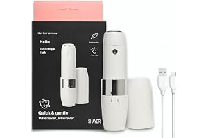 ENINAS Eyebrow Trimmer for Women, 2 in 1 Rechargeable Facial Hair Remover with Replaceable Heads, Professional Painless Personal Hair Removal Eyebrow Razor with Indicator Lights (NEW WHITE)