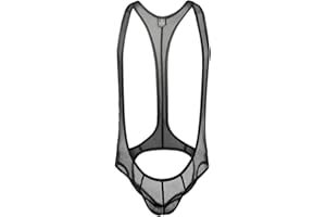 Juflam Bodysuit mit Leopardenmuster für Herren Wrestling Singlets Leotard Gym Unterwäsche (JJ72-Schwarz, X-Large)