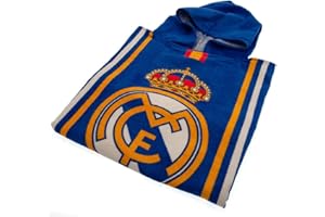 Real Madrid Poncho de Plage en Coton pour Les Loisirs et Le Sport pour Enfant, Unisexe, Multicolore (Multicolore), Taille Unique