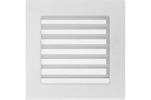 Grille de Ventilation KRATKI Grille de cheminée 17cm x 17cm Blanche avec Stores