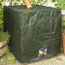 Bu00e2che De Ru00e9servoir D'eau, Bache Pour Cuve 1000L IBC, 210D,Anti-poussiu00e8re Anti-UV Anti-Pluie 1000L (116x100x120) Couvercle Recta - Jardin