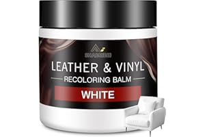 SHABEIBEI Kit de Réparation Cuir Blanc, 200ml – Entretien Cuir pour Canapés, Meubles en Cuir, Sièges de Voiture et Sacs, Réparation de Rayures & Peinture pour Cuir Synthétique et Véritable