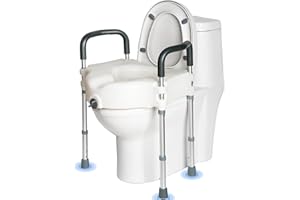 REAQER Podwyższenie deski sedesowej z podłokietnikami i nogami, dla seniorów i osób