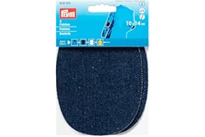 Prym 14 x 10 cm 2-Piece Denim Patches for Ironing/Sewing-On, Dark Blue