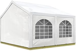 TOOLPORT Tente de réception 3x5 m, Toile de Haute qualité PE 450 N Blanc Construction en Acier galvanisé avec raccordement par vissage