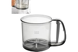XiaZhiZhen Setaccio Farina Setaccio per Farina Manuale Trasparente con Scala Invision Setaccio per Cottura Setaccio per Farina Setaccio per Strati in Acciaio Inossidabile con Design (1 PC)