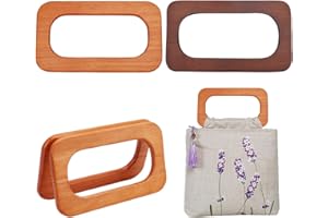 CHGCRAFT 4 PCS 2 Couleurs Rectangle Poignées de Sac en Bois Sac Sac a Main Faire des Poignées pour Accessoires de Remplacement de Sac, Noix de Coco et Sienne