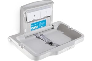 MODUNFUL Wickeltisch, Horizontale Wickelkommode Mit Schild, Wandmontierte Wickelkommode Mit Sicherheitsgurt, Wickeltische FüR Gewerbliche BäDer