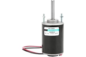 TYENAZA Mini 12/24V 30W Motore a corrente continua a magnete permanente Motoriduttore elettrico reversibile ad alta velocità per generatore fai da te(12V 3000rpm)