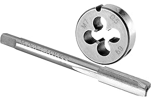 Burkit M7 X 0,5 Set di maschi e matrici a destra, M7 x 0,5 filettatura macchina e fustella rotonda