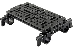 NICEYRIG Plaque de Base multifonctionnelle de bâti de trépied de Plat de Fromage avec la Double Bride de Rail de 15mm pour l'appareil-Photo d'épaule de caméra de DSLR