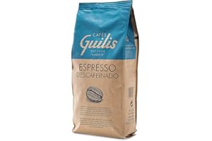 CAFES GUILIS DESDE 1928 AMANTES DEL CAFE Café CAFÉS GUILIS – Café Décaféiné Intense en Grains 1kg – Mélange Naturel - Torréfaction Artisanale – Saveur Riche et Équilibrée
