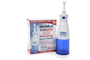 NeilMed Sinugator Cordless pulsante lavaggio nasale con 30 premiscelati pacchetti 1 Kit (pacchetto di 4)