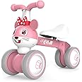 XIAPIA Baby Balance Bike 10-36 Months Toddler Ride on Toys for 1 2 3 Years Old Baby Trike Garden toys 1 st Birthday Gift for Girls Boys Baby Bike Walker No Pedals Christmas Birthday Gift (Pink Mouse)