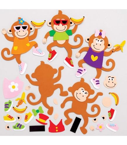 Baker Ross Jouet A Tirer En Bois Motif Animaux De La Jungle - Lot De 5, Jouets Pour Enfants (FC882