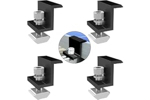 Ezydka 4 Pezzi Staffe Pannelli Solari, 30mm Staffe Fotovoltaico, Kit Staffe Fotovoltaico Nero, Staffe Pannelli Fotovoltaici, Morsetto Fotovoltaico per Montaggio di Pannelli Solari Fotovoltaici