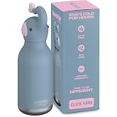 Asobu Bestie pipetli &ccedil;ocuk i&ccedil;ecek şişesi, yalıtımlı paslanmaz &ccedil;elik şişe, 420 ml, fil kafalı &ndash; sızdırmaz ve BPA i&ccedil;ermez