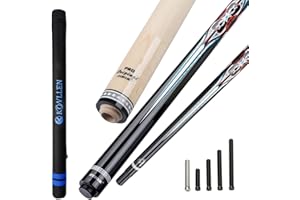 KONLLEN Kit de Taco de Billar con 3 Cojines para Carambola con Estuche (142 cm, Punta de 12 mm, Pasador Radial, Cono Profesional de Carambola)