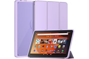 ‎PATAMIYAR Amazon Fire HD 10 Tablet Hülle (Nur 13. Gen, 2023),Nicht für Sony TCL,Patamiyar Slim PU Leder Dreifach Faltbare Ständer Clear Rückseite Hülle für Fire HD 10 Kids&Kids Pro Tablet,Auto Schlaf/Wach -Lila