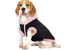 Hjumarayan Sweat Chien - Pull Moyen à Capuche Sans Manches pour Bouledogue Français, Sweatshirt Taille Moyenne en Coton, Rose XL