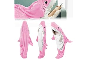 Aevmsor Hai Decke zum Anziehen Erwachsene, Gemütlicher Hai Schlafsack, Hai Decke Kinder Flanell Shark Blanket Decke Hai Decke Schlafsack Kostüm für Cosplay Shows, Pyjamapartys, Verkleidungen