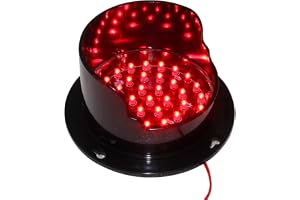 WXXSHGDW 200mm Trafikljus, Monokrom Rött/Gult/Grönt Trafikljus, PC-Hölje Vattentätt IP65, Industriellt LED-Trafikstoppljus, Dockningsplatsindikator (Color : Red 200mm, Size : DC24V)