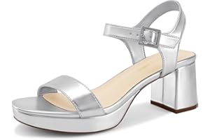 DREAM PAIRS Women's Platform Heels Block Chunky Open Toe Ankle Strap Heel Fashion Wedding Party Dress Sandals Shoes