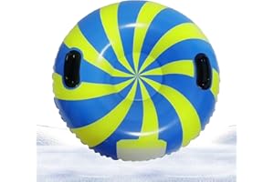 Valicaer Inflatable Snow Tube Sledge,Heavy Duty Inflatable Snow Sled with Handles Snow Tube for Sledding 90cm Thickened Snow Tubes Inflatable Sledge for Kid and Adult Winter Sledding Skating Skiing