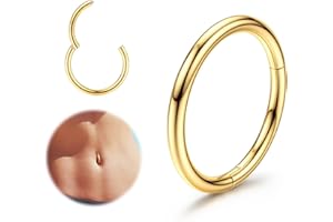 FIOROYAL 14G Piercing Ombelico Anello Acciaio Chirurgico per Donne Piercing Ombelico Argento Oro Opal Belly Button Rings Cerchio Clicker Ombelico Piercing Anello 8MM/10MM/12MM