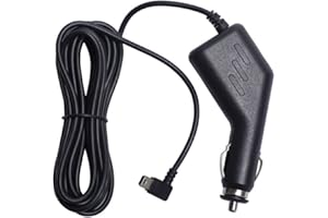 Car Charger Mini USB Cable-Amacam CC5. Long Cable 3.5 Metres Right Angle Mini USB Connector. Suitable For Dash Cameras Sat Navs Tom Tom and Other Android Devices. Premium Power Charging Lead.