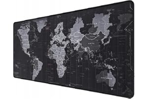 GADIRIA Alfombrilla de Ratón Gaming Mapa Mundi - 800 x 300 mm, Antideslizante, Impermeable y con Bordes Reforzados. El Complemento Ideal para su Ratón, Teclado, Ordenador Portátil - Mouse Pad XXL.