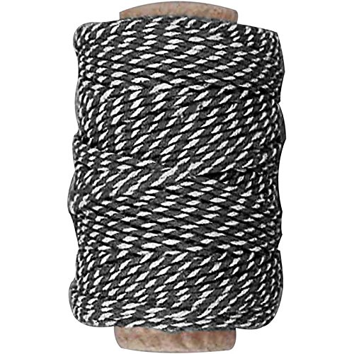 Baumwollschnur, Dicke 1,1 mm, schwarz/weiß, 50m - 2