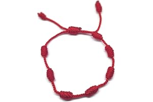 MYSTIC JEWELS By Dalia - Pulsera Kabbalah - cordón 7 nudos de hilo rojo - unisex - ajustable - protección de mal de ojo, buena suerte, good luck